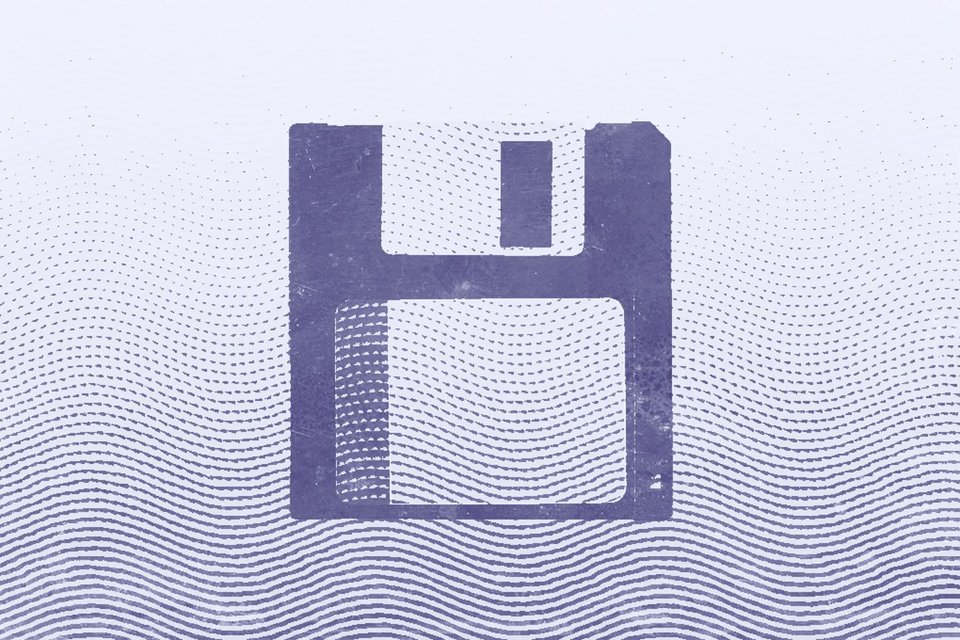 Alte Speicherkarte/Diskette auf lila Untergrund