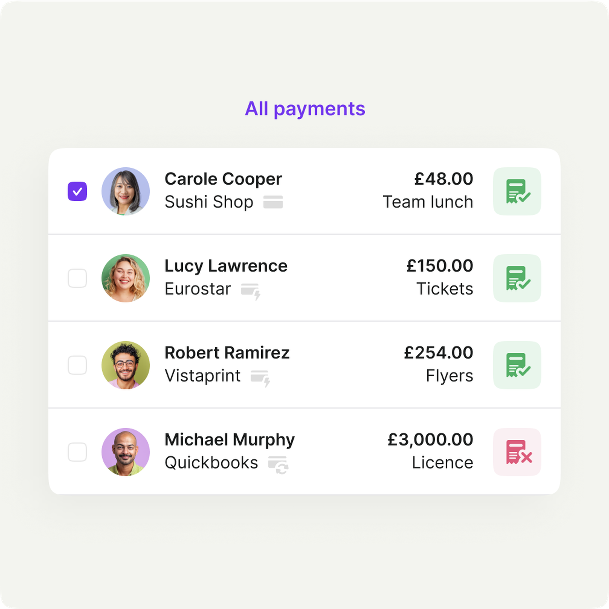 real time physical cards